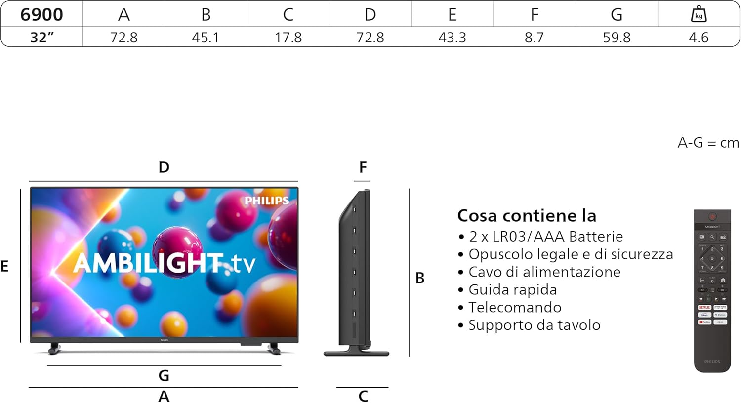 32PFS6900 HD LED Smart TV - 32-Inch Display with Pixel Plus, Titan OS Platform and Dolby Digital Sound - Works with Alexa and Google Voice Assistant