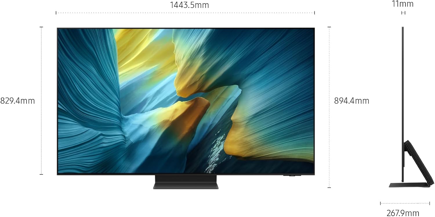 OLED 4K Vision AI Smart TV 65'' QE65S95FAEXZT, NQ4 AI Gen4 Processor, 4K AI Upscaling, Glare Free, Dolby Atmos & OTS+, Infinity One Design, Entertainment Package, 2025