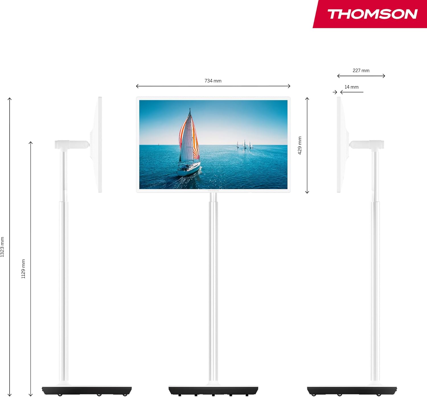 Thomson Go 32-Inch TV (81 cm), TV Android Portable - HD Ready (1366x768), Voice Control, Bluetooth 5.1, Wi-Fi, hotspot function, battery life up to 4 hours